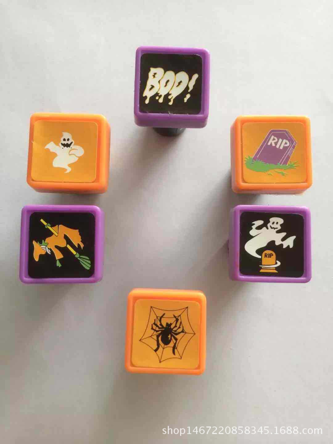 廠家定制方形兒童印章 彩色卡通萬圣節(jié)圖案印章速干印章文教用品